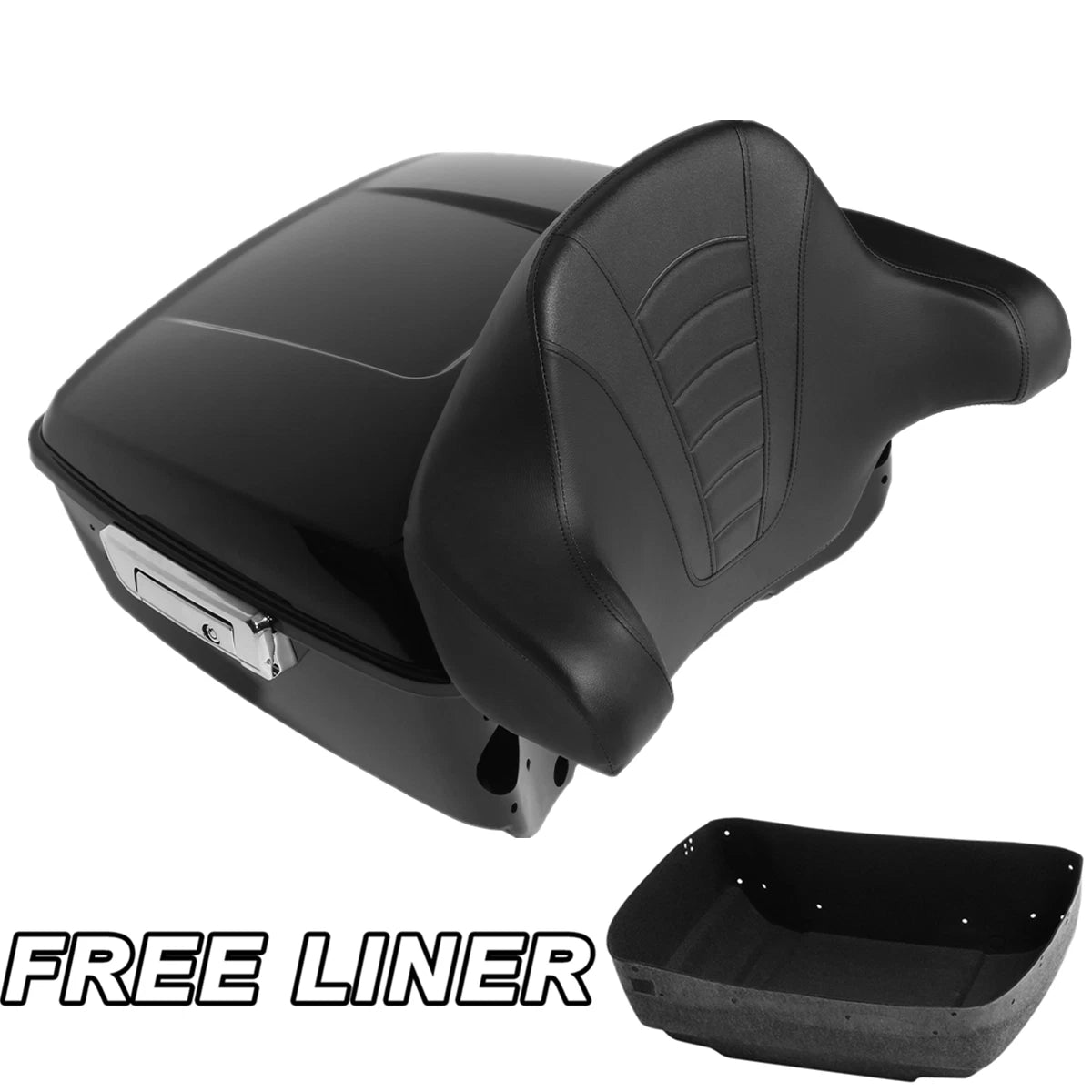 King trunk with backrest pad for Harley Touring Road Glide (2014–2023)