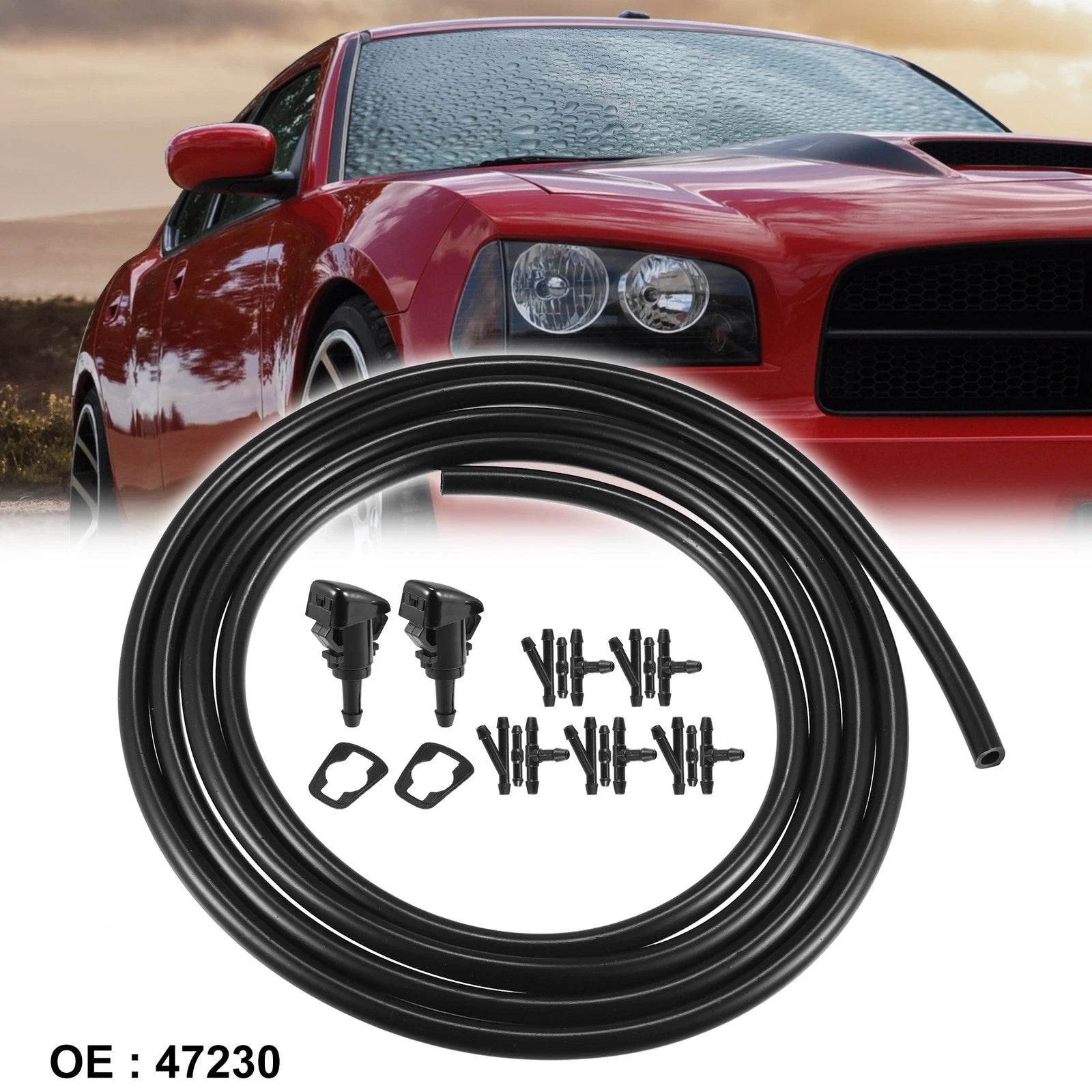 2PCS Windshield Washer Nozzle Hose Kit for Subaru Impreza (2008–2012)