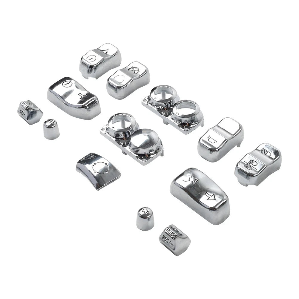 Chrome Hand Control Switch Housing Button Cap for Harley Road Electra Tri Glide