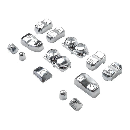 Chrome Hand Control Switch Housing Button Cap for Harley Road Electra Tri Glide