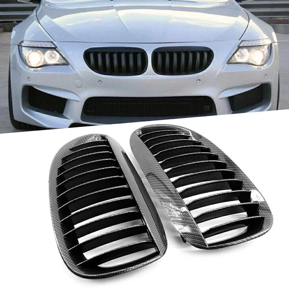 Pair Front Kidney Grille for BMW E63 E64 650i M6 (2004–2010) ABS