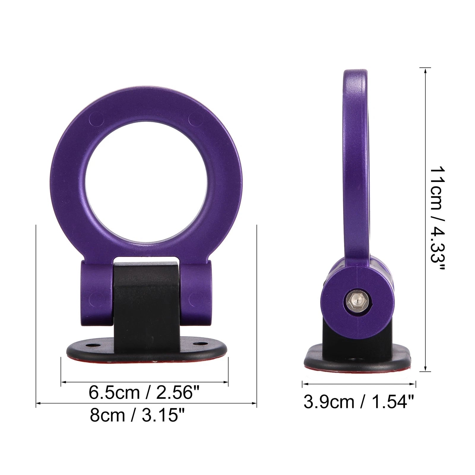 Tow Hook Decor Sticker O-Shaped Purple for Universal Trailer Bumper