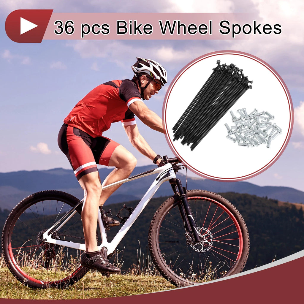 Bicycle Spokes Set 92mm Carbon Steel for 14G Wheel (All Makes)