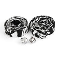 2 Pcs Handlebar Tape Wrap with Connector for Bike Bicycle Black White (—)