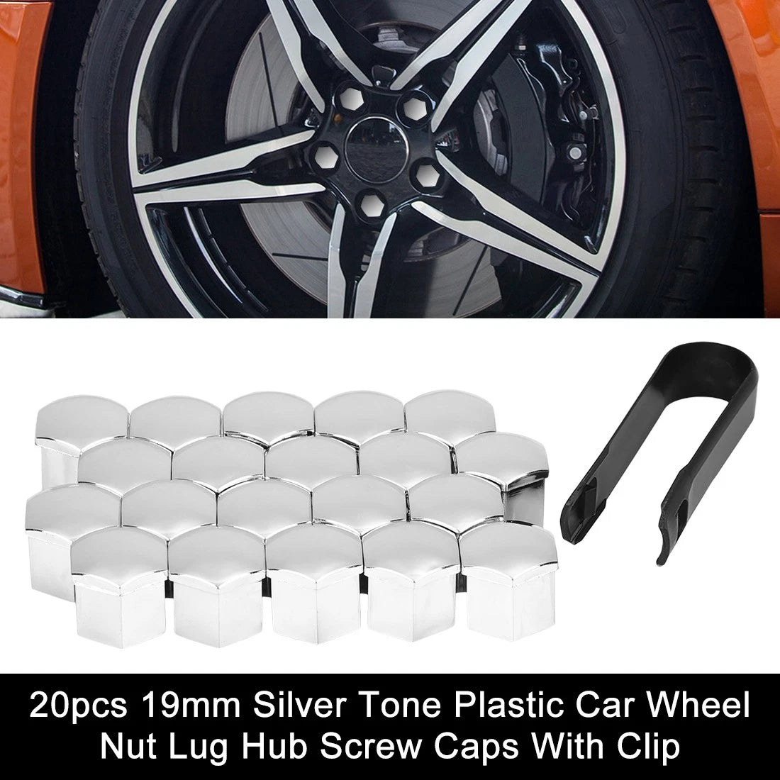 20pcs Wheel Nut Lug Hub Covers for Universal Vehicles (19mm)