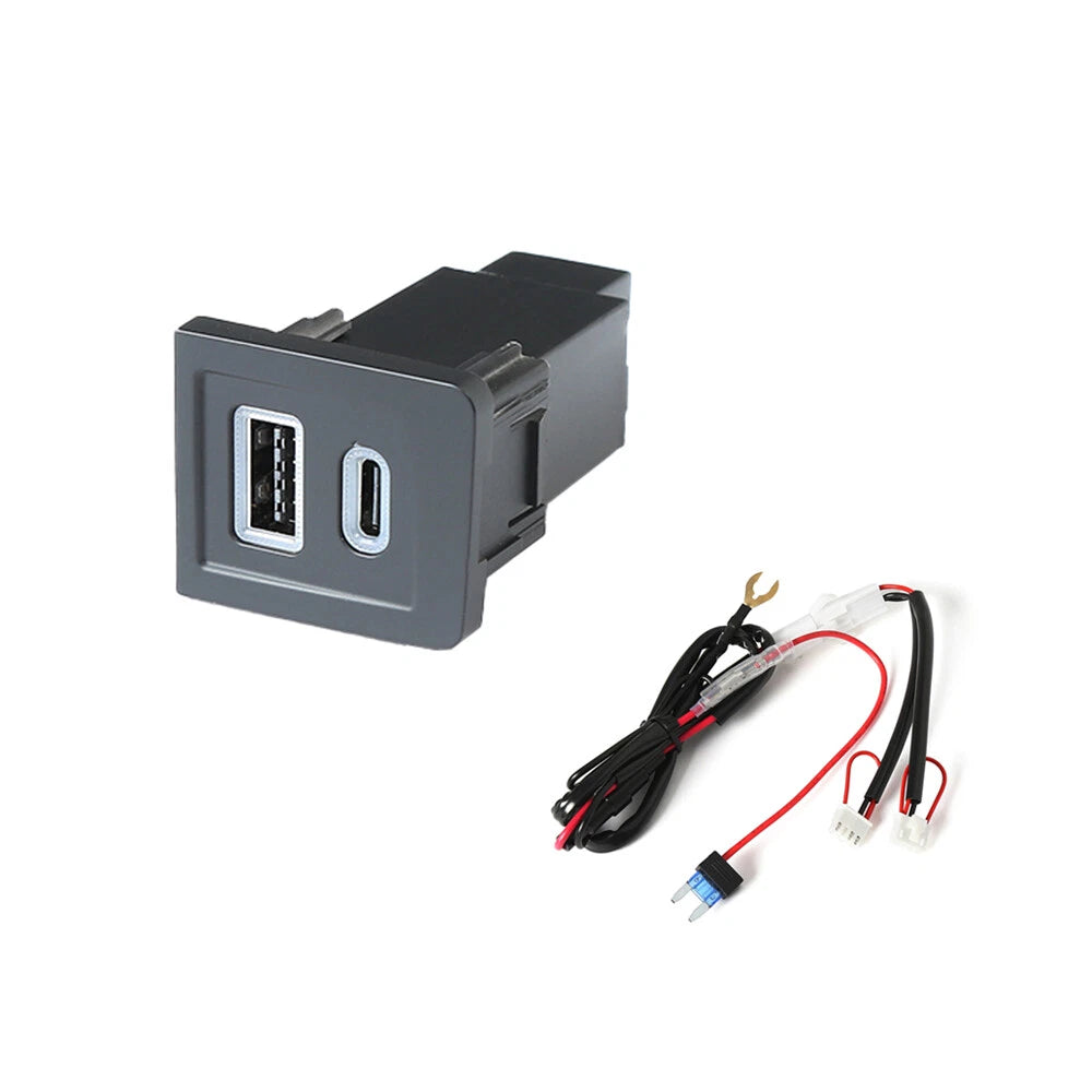 LED USB-C PD + USB-A QC3.0 Charger Upgrade Kit for Multivan T5 (2008–2015)