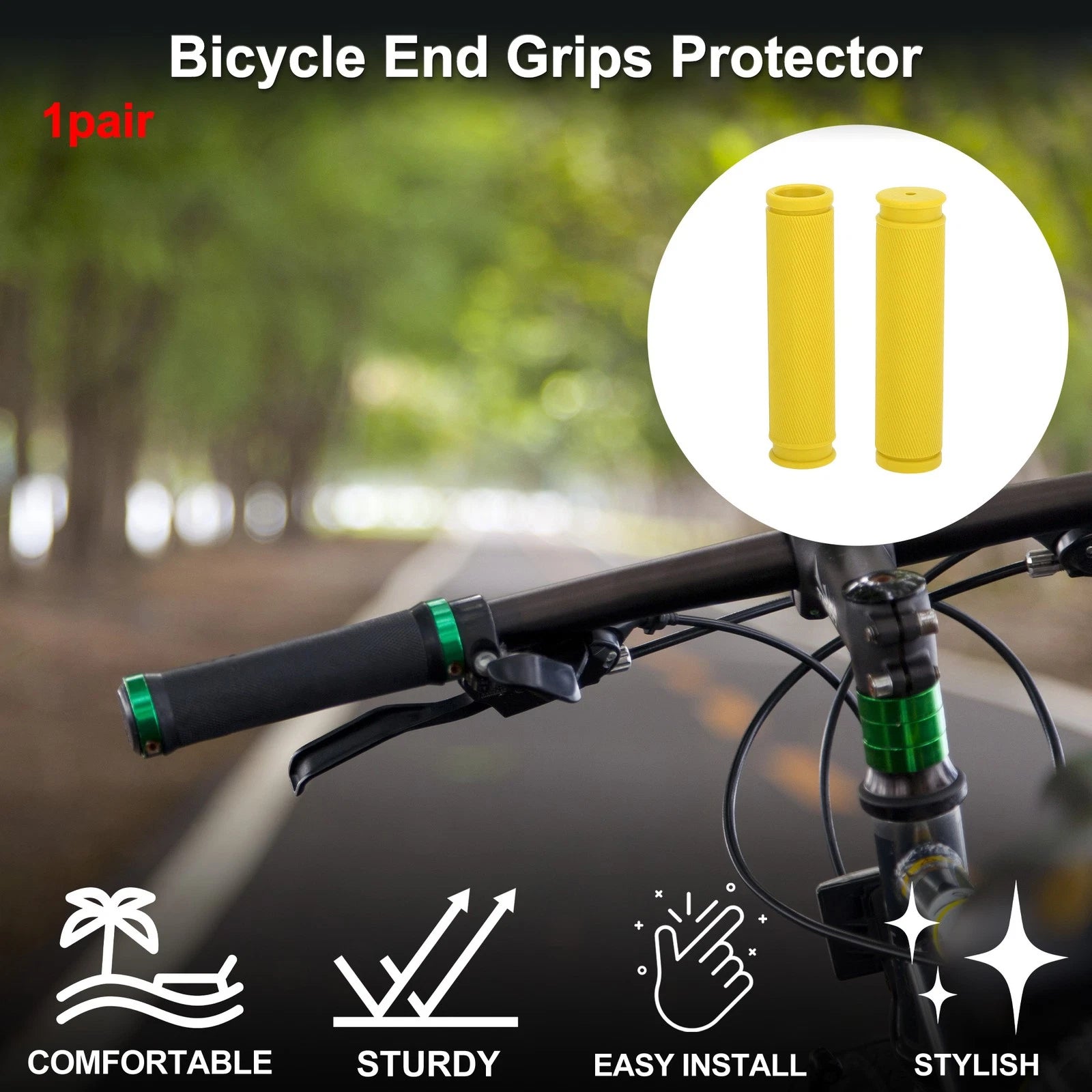 Bike Handlebar Grip Covers 125mm Lightweight MTB End Protector for 1 Pair