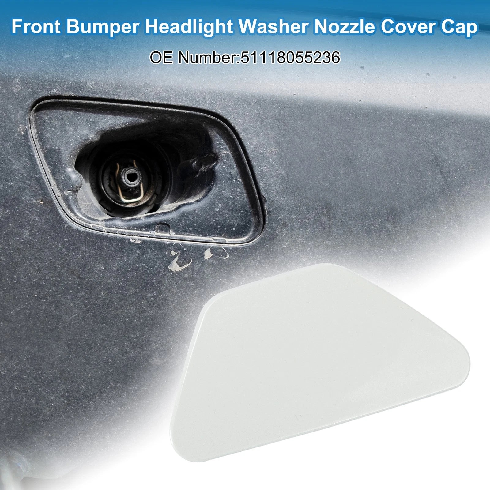 Front Right Headlight Washer Nozzle Cover Cap for BMW M5 (2013–2016) White