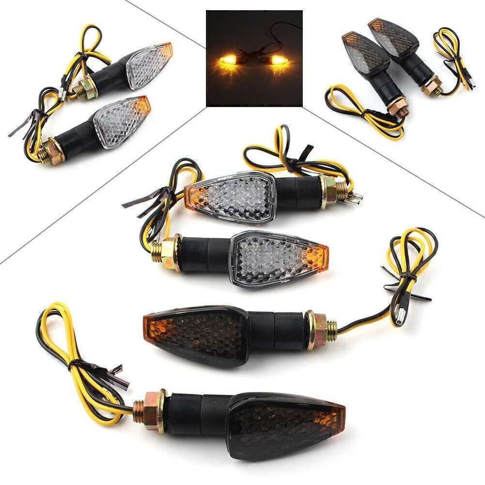 2X Amber LED Turn Signal Indicators for Universal Motorcycle