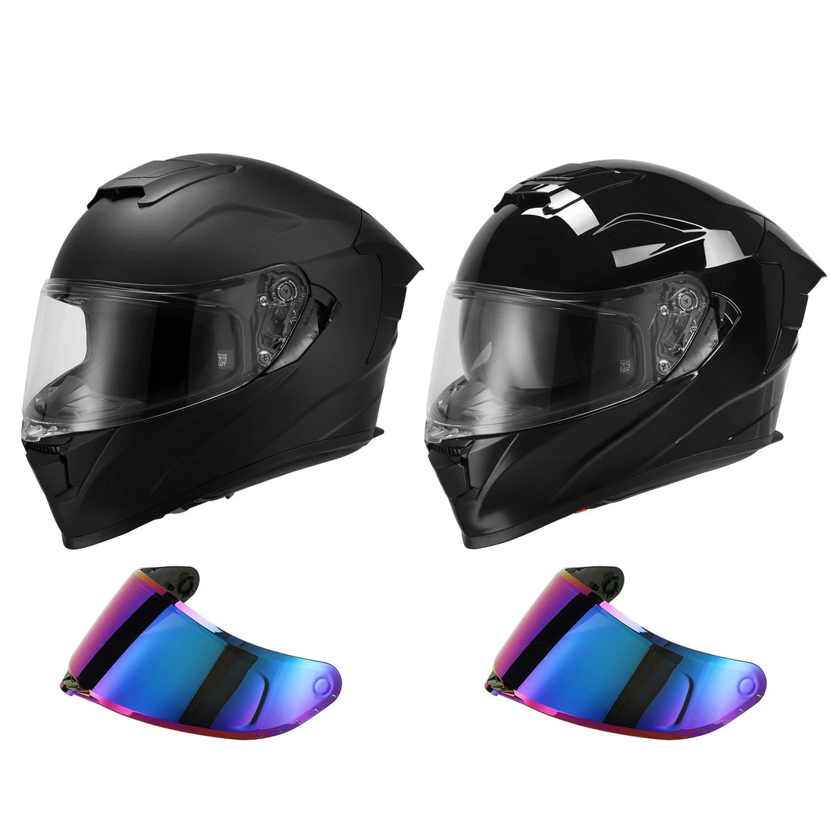 Full Face Dual Visor Helmet for Street Bike (DOT Approved)
