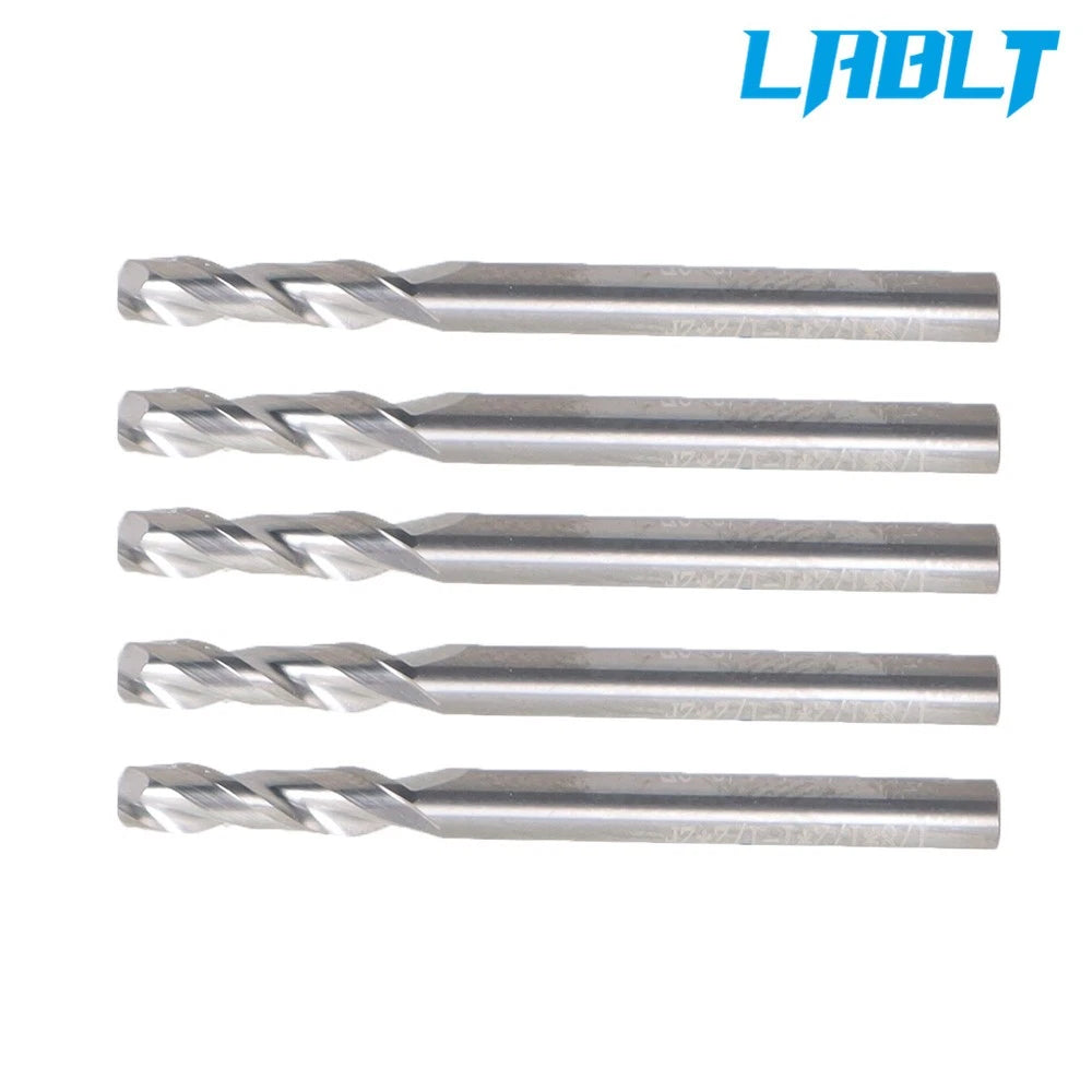5Pcs 1/8" Diameter 2 Flute Carbide End Mill for Various Applications