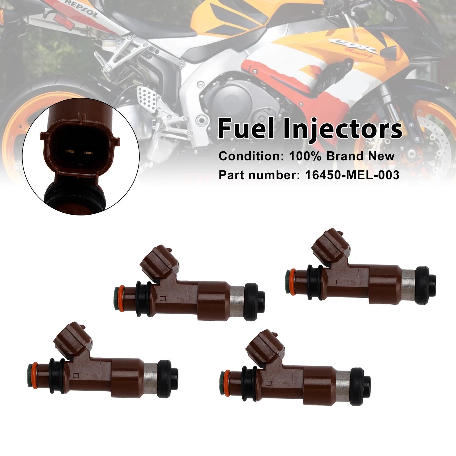 Set of 4 Fuel Injectors for Honda CBR1000RR VFR800 VFR800F CB1300 (2004–2020)