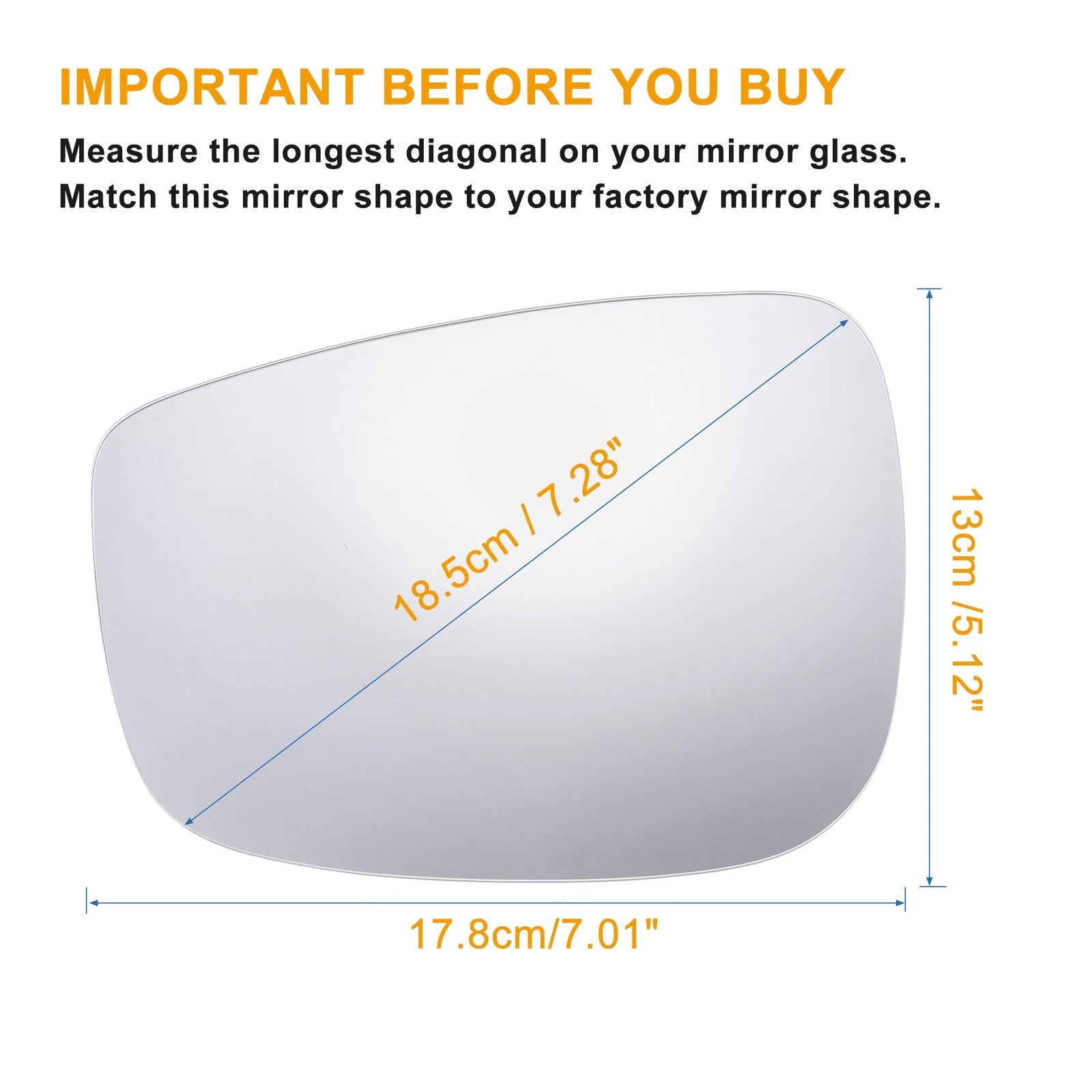 Left Side Mirror Glass w Backing Plate Heated Replacement for Mazda CX-5 (2016-2020)