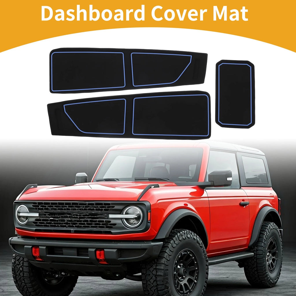 Dashboard Cover Replacement for Ford Bronco 2021–2024 Black Blue
