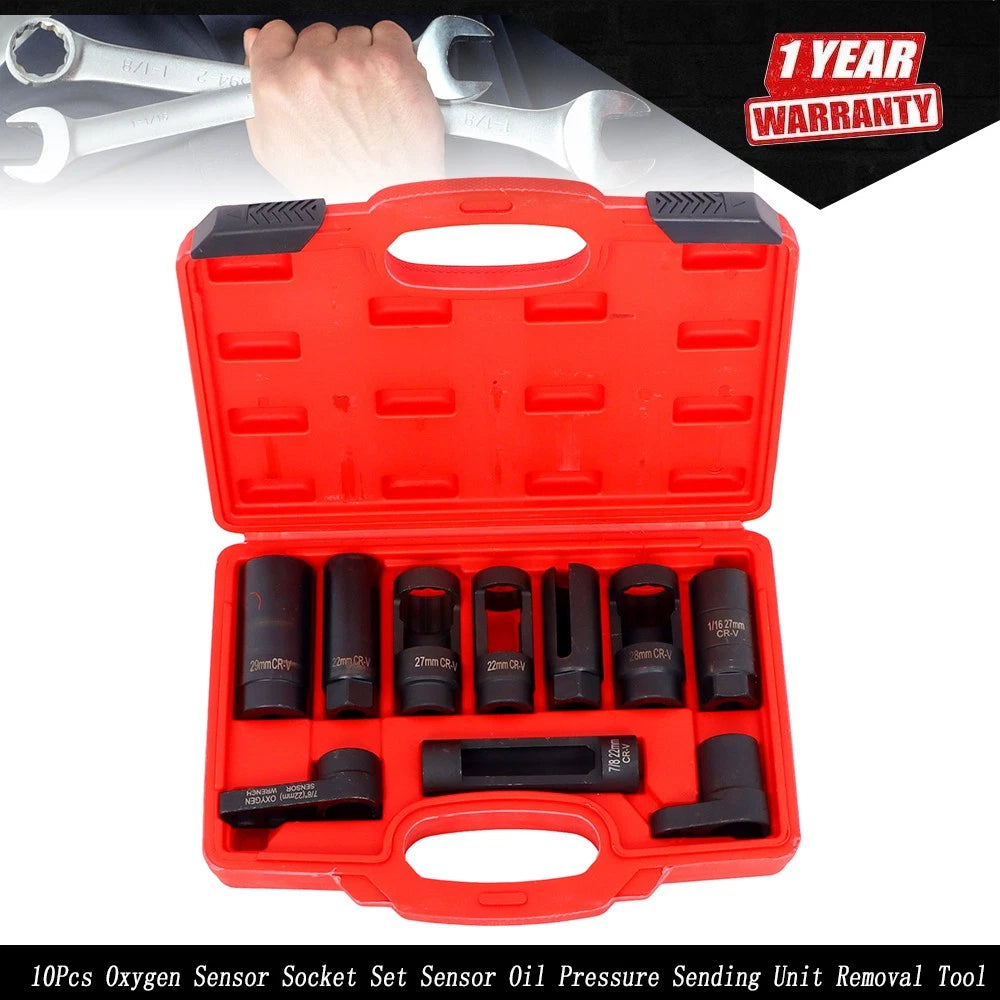 10pcs Oxygen Sensor Socket Set for Universal Vehicles