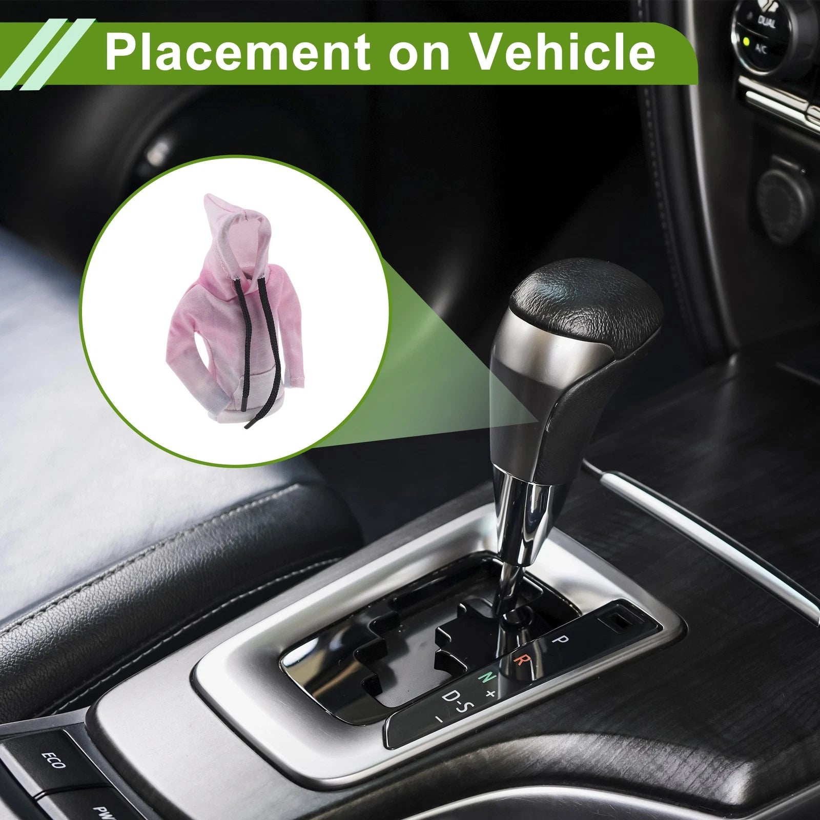 Gear Shift Knob Cover for Universal Fit (1 Pc) - Pink Polyester