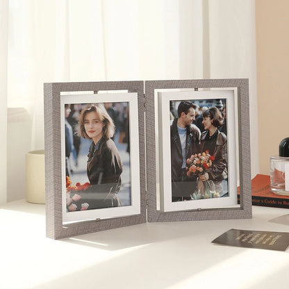 6 Inch Double Sided Floating Photo Frame for Tabletop