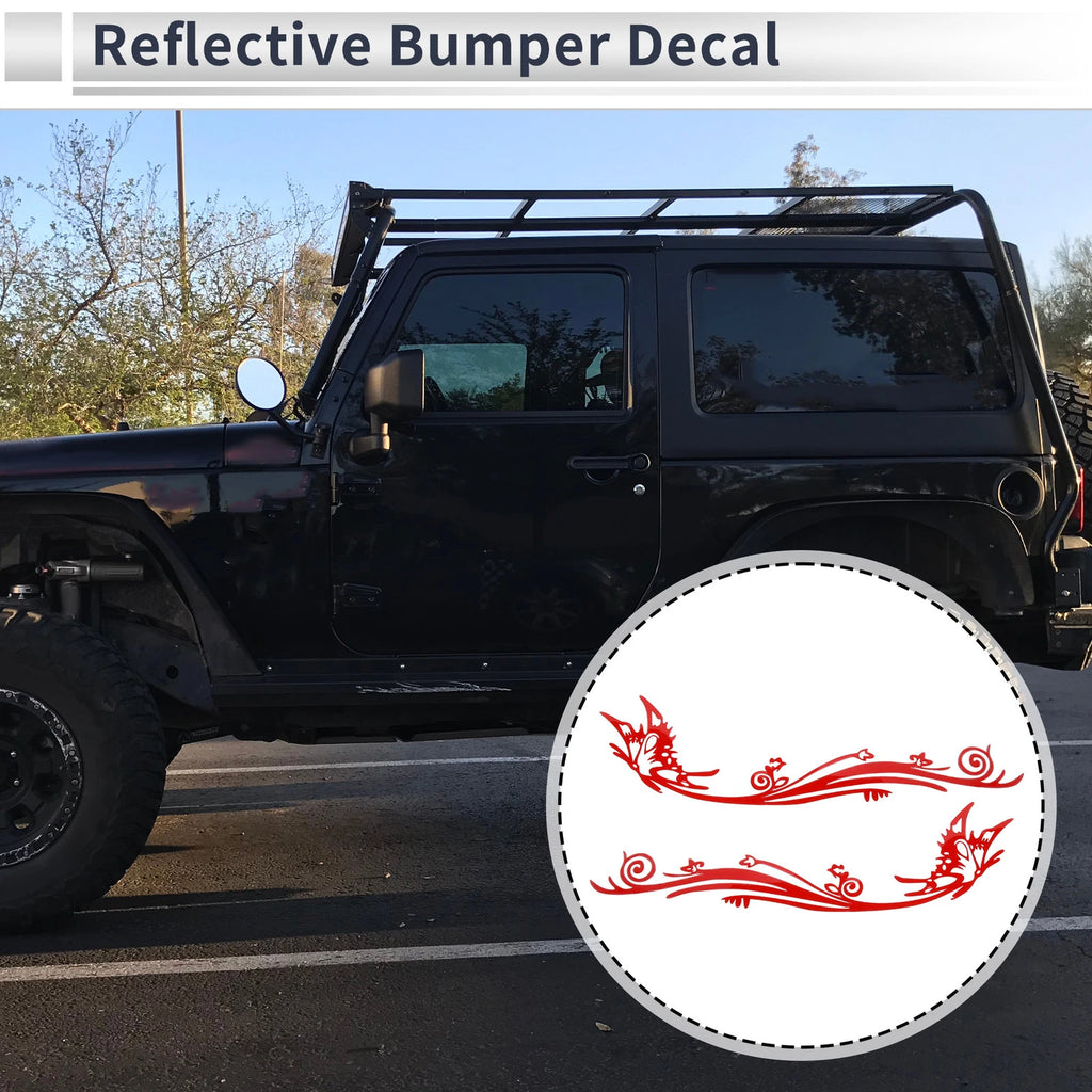 Reflective Bumper Decal for - Red Butterfly Pattern