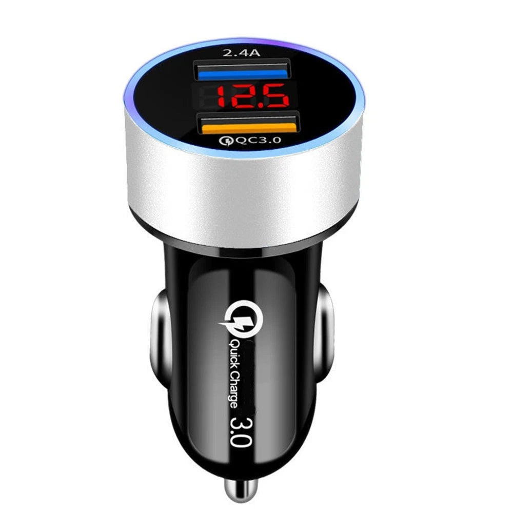 1Pc Dual USB Car Phone Charger Adapter Cigarette Lighter Socket Power Outlet LED