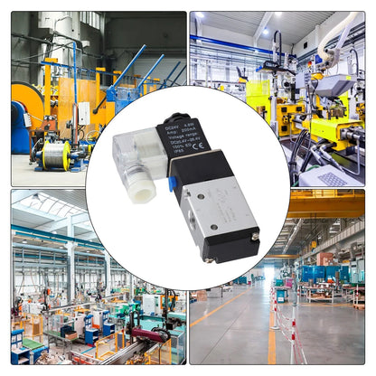 3-Way 2-Position Electric Air Solenoid Valve for DC24V (1/4 BSPT)