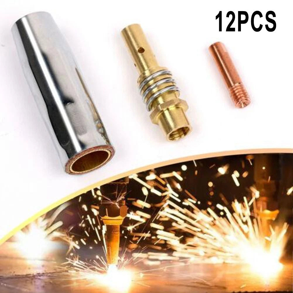 12 Pcs MIG Torch Welding Contact Tip Kit for MB15 (0.6/0.8/1.0mm)