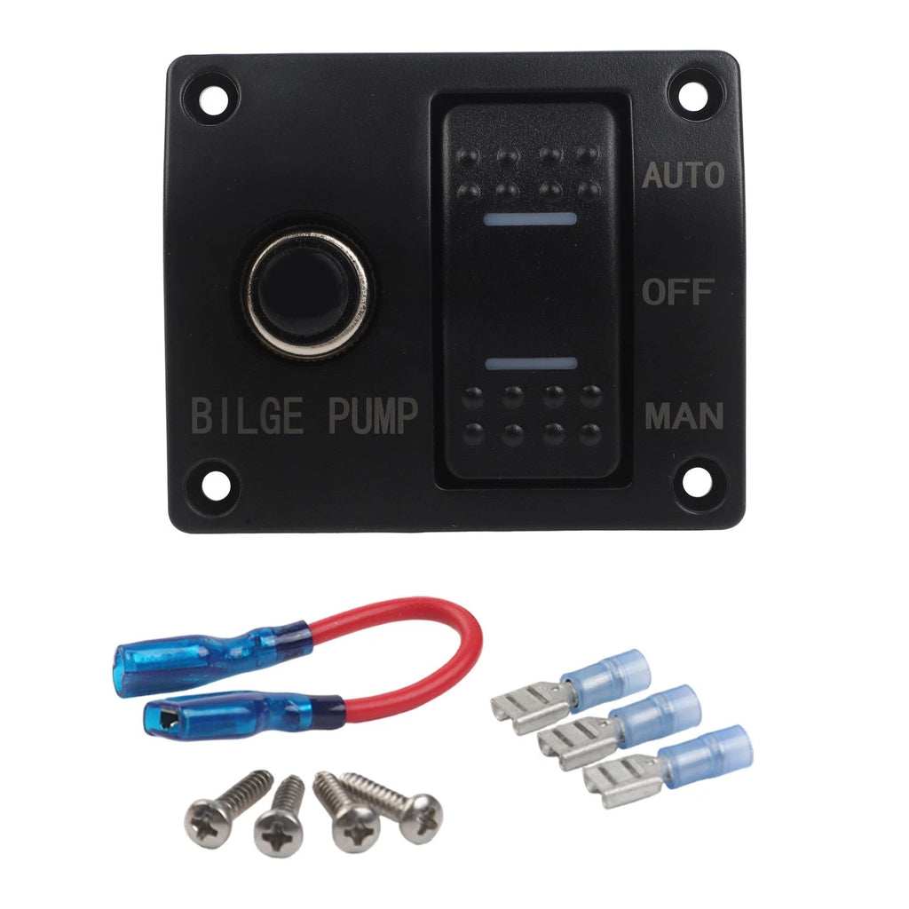 3 Way Bilge Pump Switch Panel for Marine (Automatic, Manual, Off)
