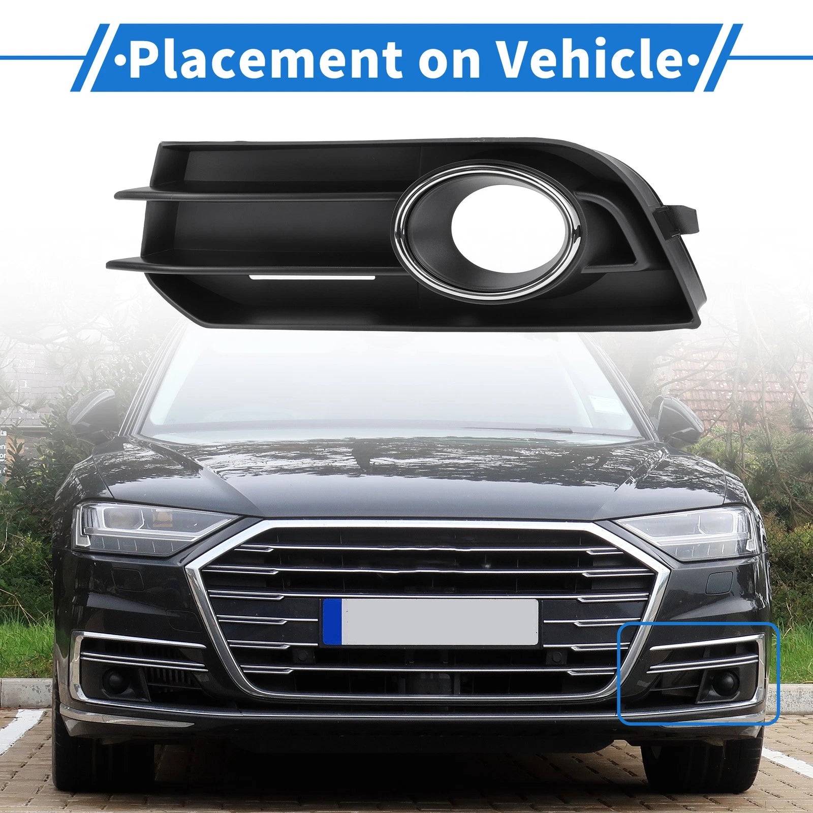 Front Left Fog Light Grill Replacement for Audi A1 (2010–2015)