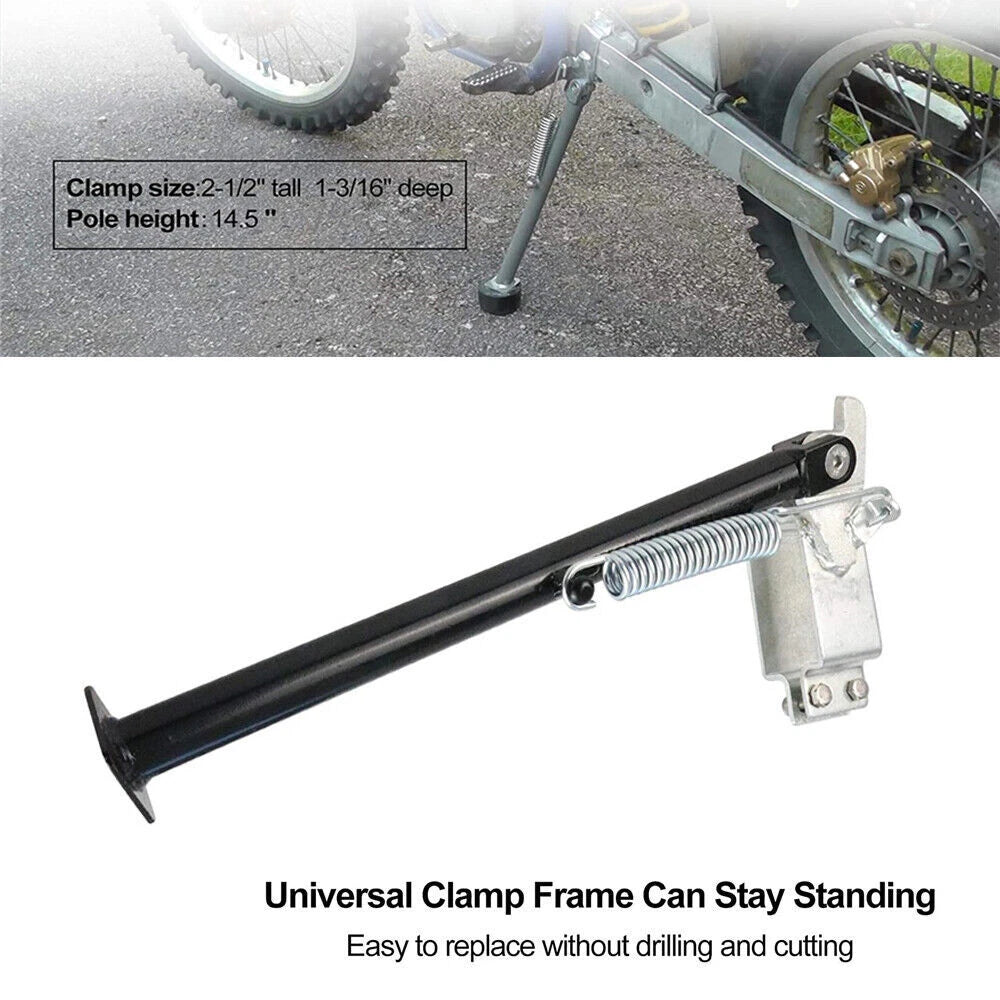 14" Side Kick Stand with Spring for Motorcycles Off Road Bikes Universal