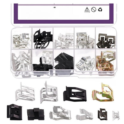 100 Pcs U Clip Selection Pack for Automotive Applications