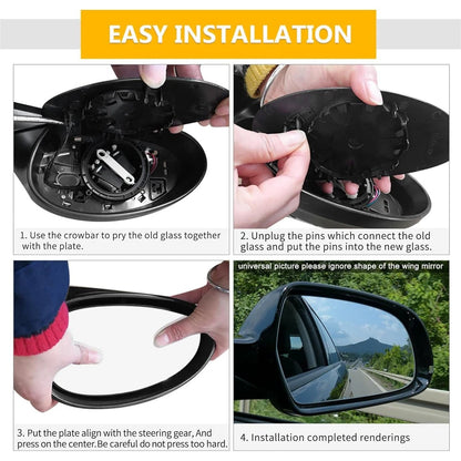 Left Rearview Mirror Glass Heated w/ Backing Plate for Mercedes-Benz