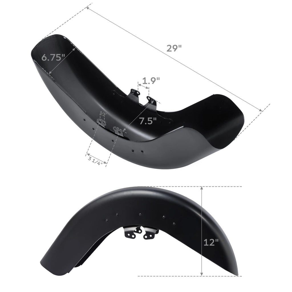 Front Fender for Harley Street Glide/Road Glide (2014–2026) Unpainted Black