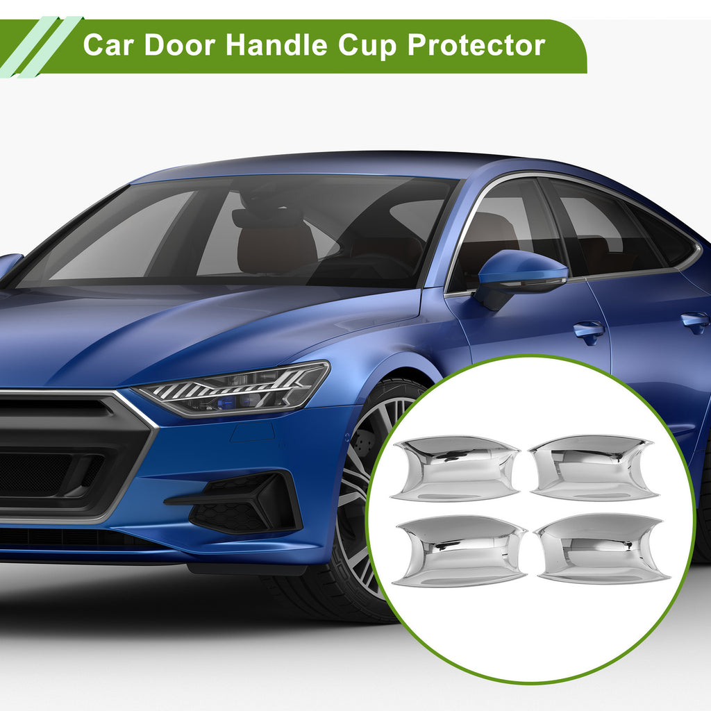 Car Door Handle Cup Protector for Hyundai Festa 4 Pcs Chrome Silver Tone (2014–2017)
