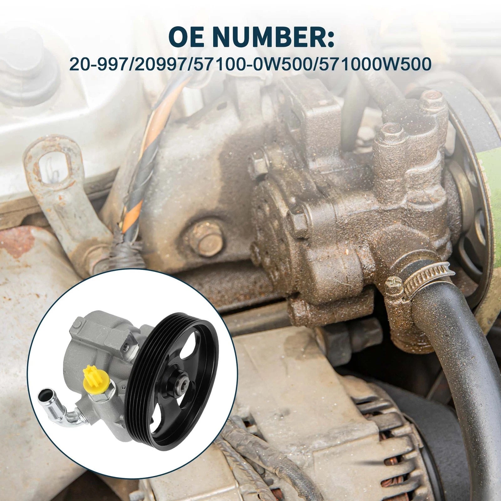 Power Steering Pump with Pulley for Hyundai Santa Fe (2007–2009)