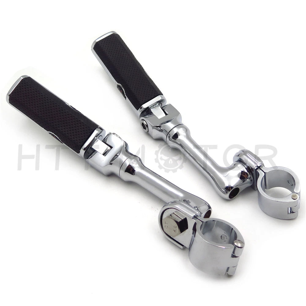 Gear Skull 1.5" Footpeg Mounting Kit for Motorcycle (Chrome)