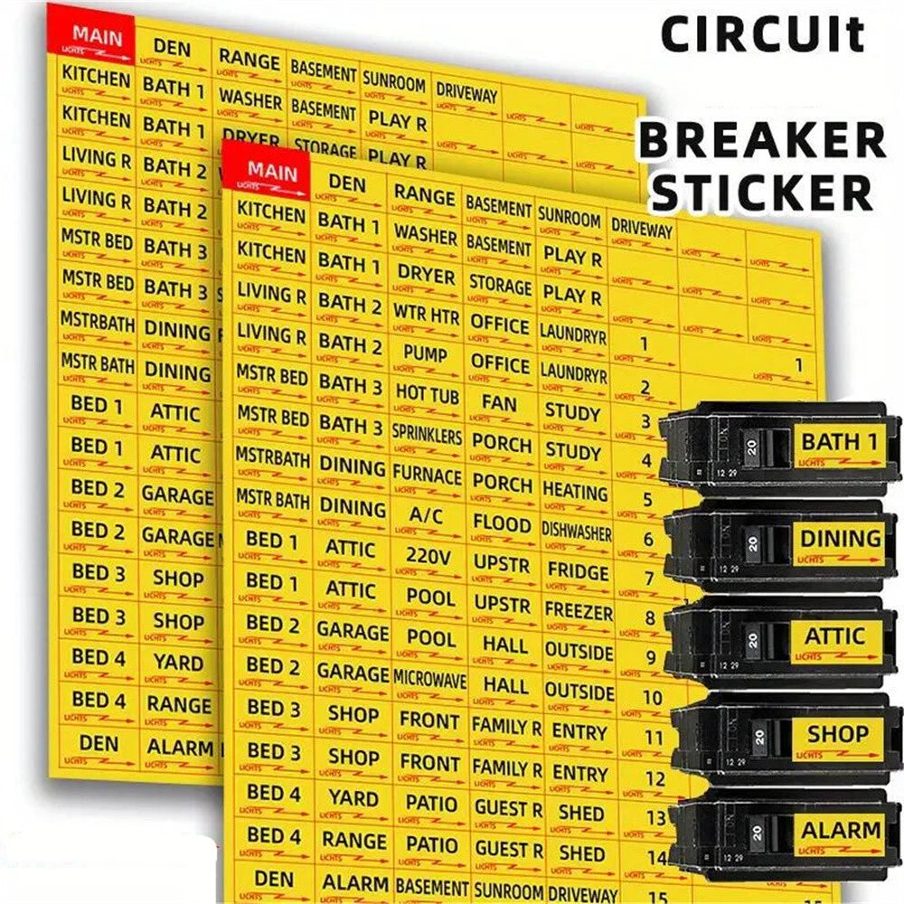 2 Set Circuit Breaker Sticker Circuit Breaker Electrical Panel Box Labels Decals