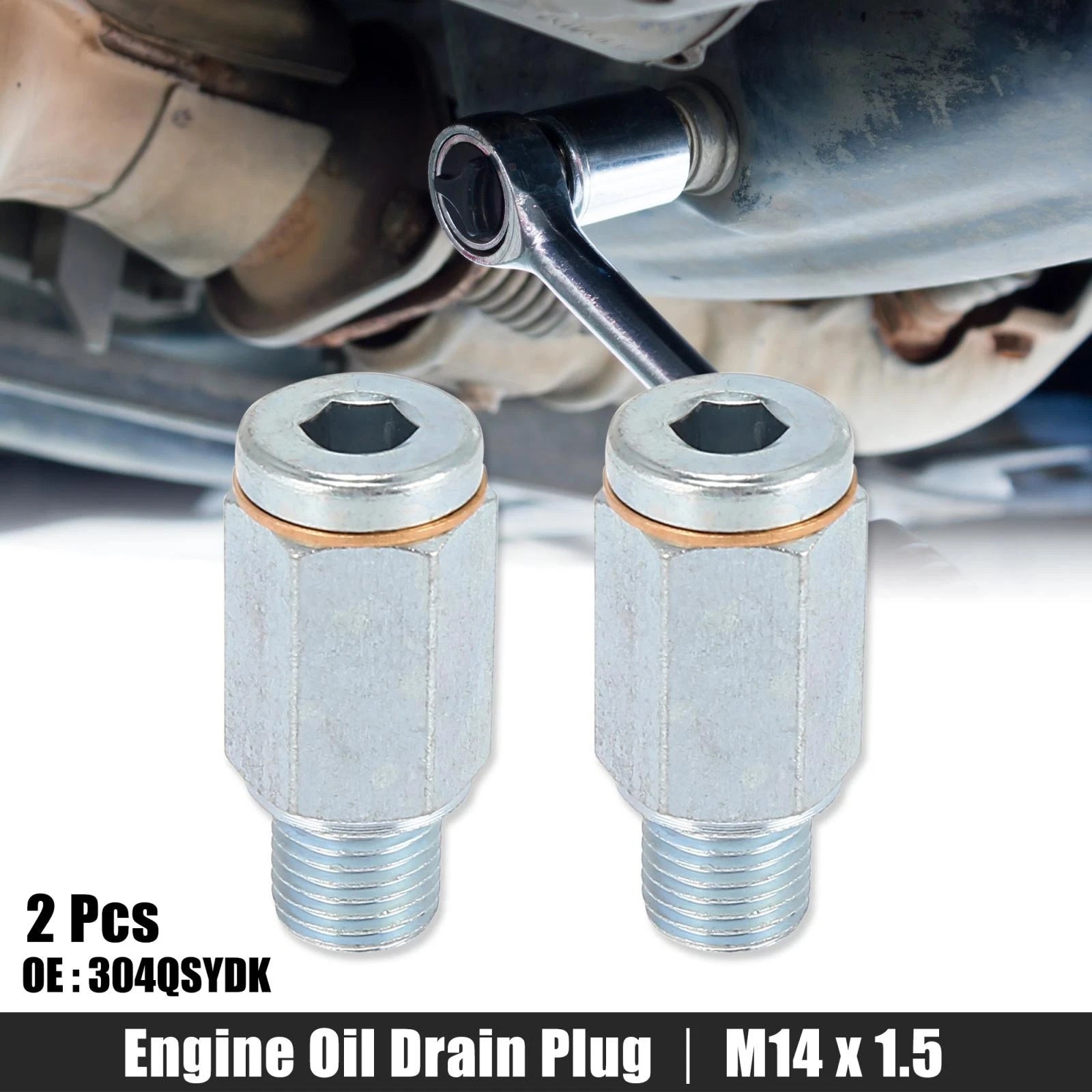 Engine Oil Drain Plug Replacement for VW Audi M14 x 1.5 Steel (2 Pack)