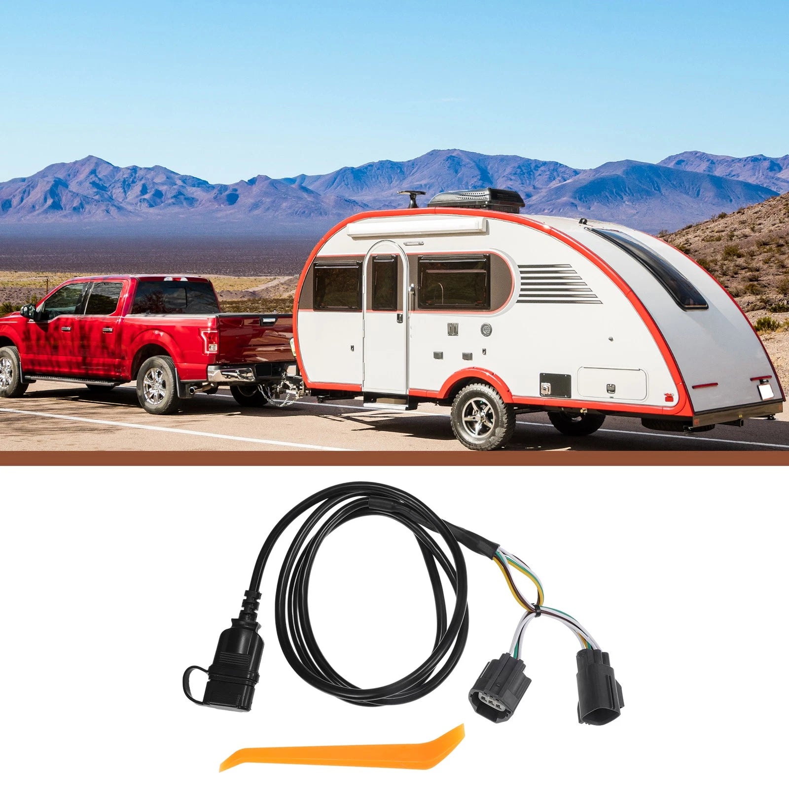 Trailer Wiring Harness 4 Pin Replacement Set for Jeep Wrangler JK (2007–2018)