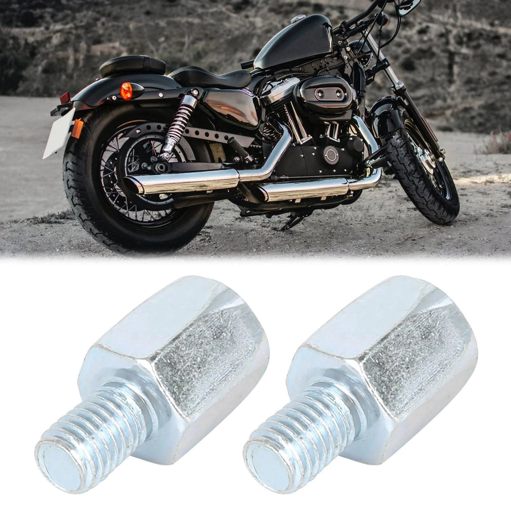 2pcs 8mm Right to Left Rearview Mirror Adapter for Motorcycle Bike (Silver)