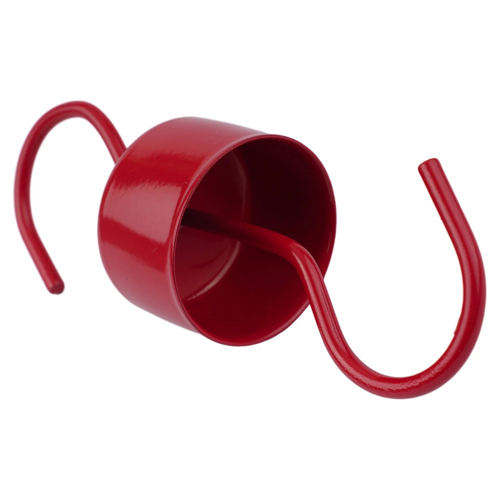 Red Metal Moat for Hummingbird Feeder with Additional Hooks