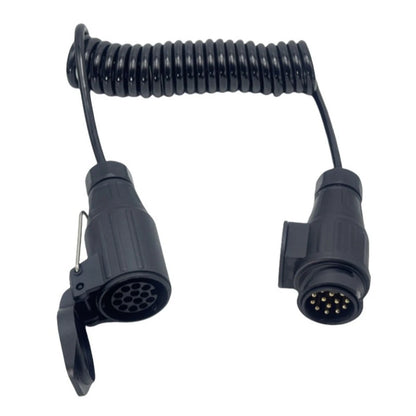 3 Meter 13 Pin Coiled Trailer Cable with Plastic Socket for Trailer Wiring