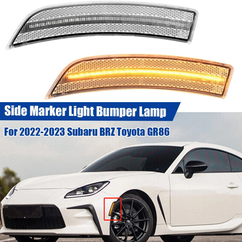 LED Clear Front Bumper Side Marker Lamp for Toyota GR86 Subaru BRZ (2022–2023)