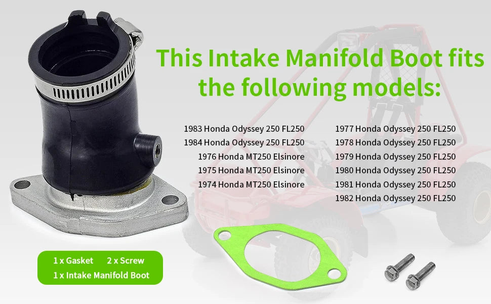 Carburetor Intake Manifold Boot for Honda Odyssey MT250 Elsinore (1974–1976)