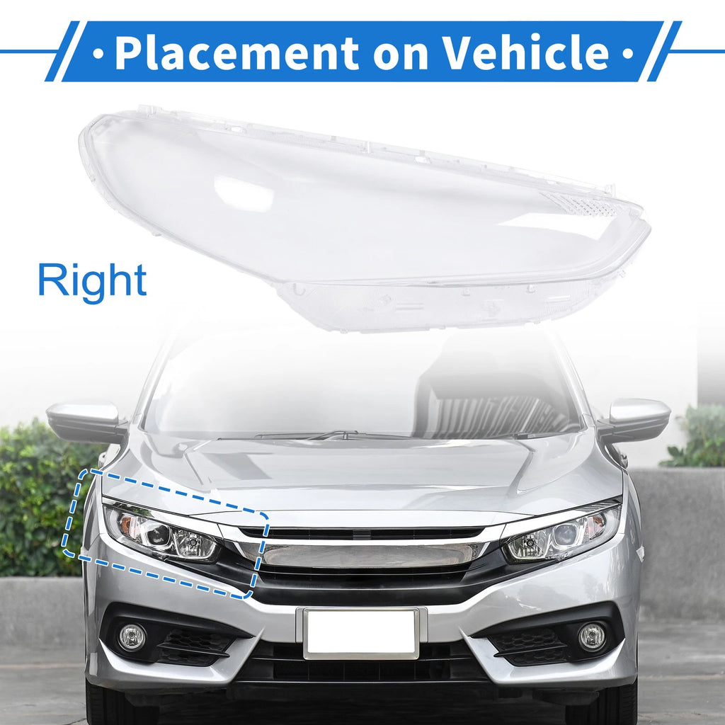 1 Pcs Headlight Lens Cover Front Right Replacement for Hyundai Sonata (2018–2019)
