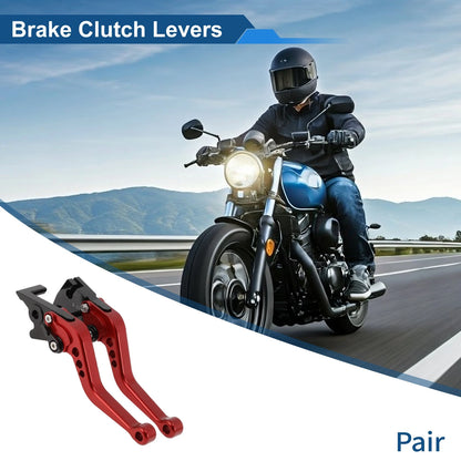 Adjustable Short Brake Clutch Levers for Kawasaki Ninja 300/Z300 (2013–2017) Red