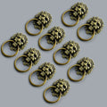 10Pcs Vintage Lion Head Door Pull Handle Ring Cabinet Knobs