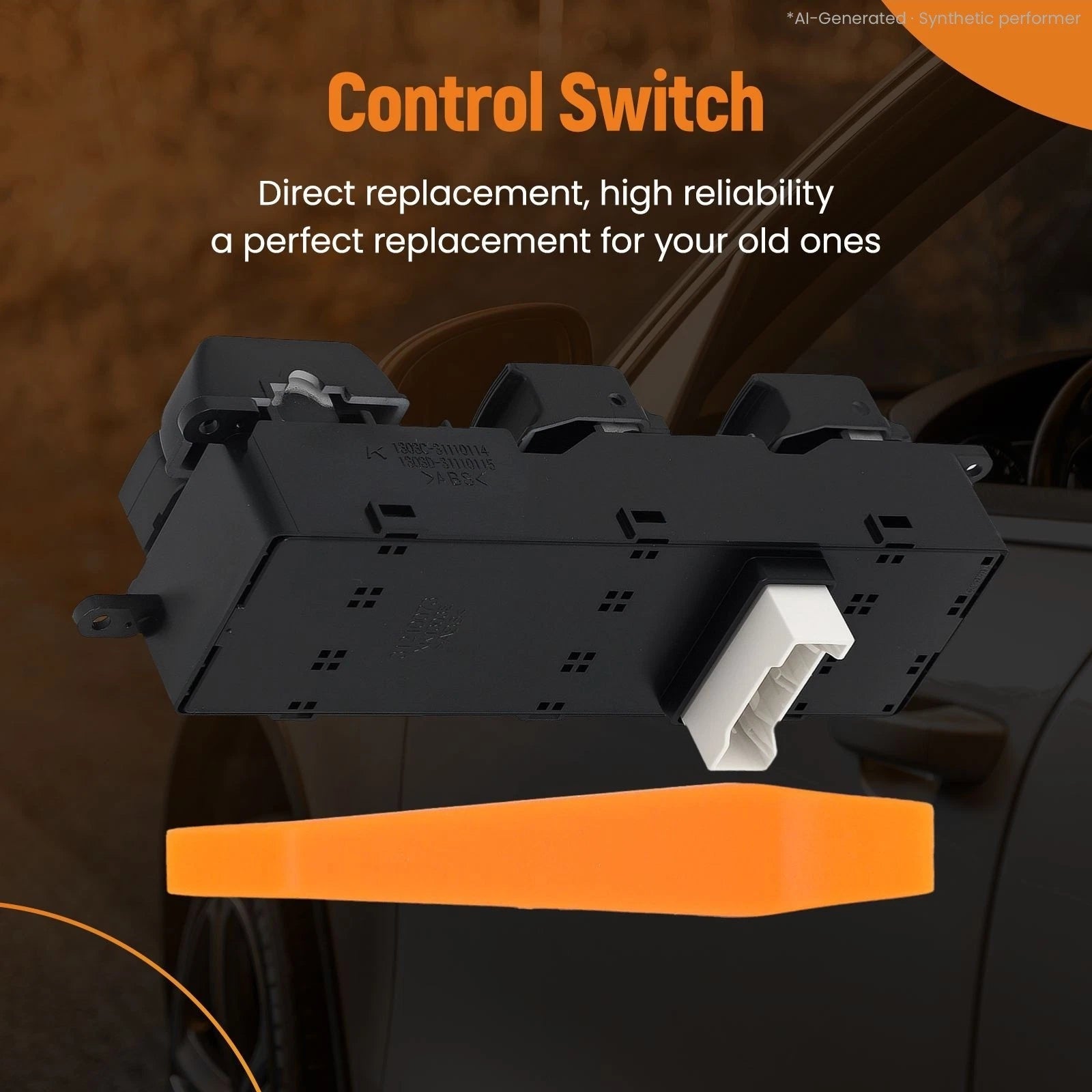 Front Left Door Power Window Switch for Kia Rio (2012–2017) 935701W157 Black