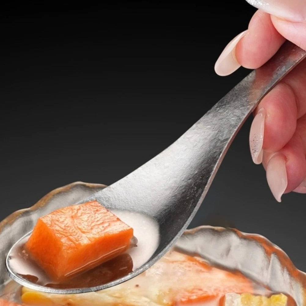 5 Piece Titanium Soup Spoon Set for Crystal and Glass Bowls