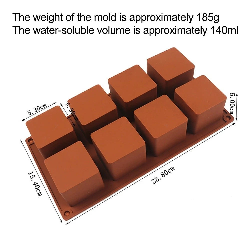 8 Compartment Silicone Baking Tool for Dessert Making (5.3 cm)
