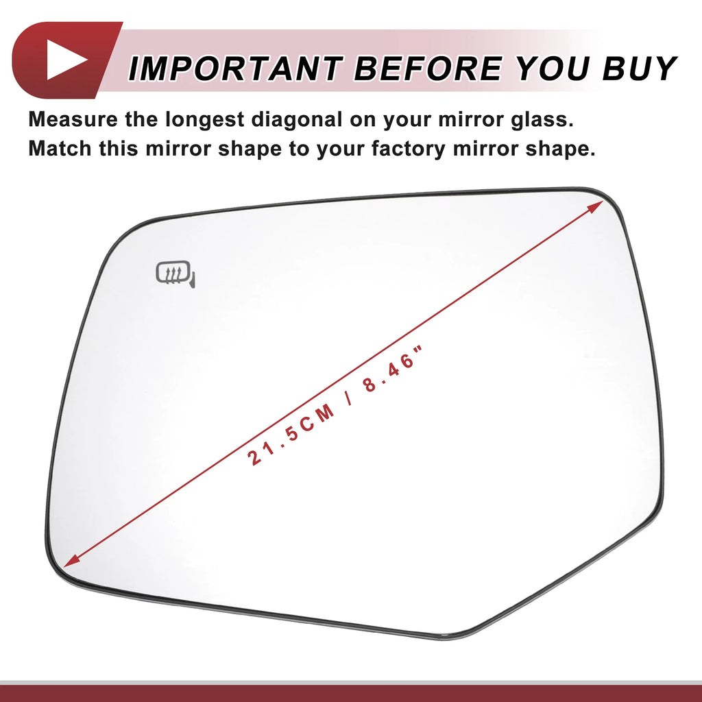 Heated Left Driver Side Mirror Glass for Ford Escape (2008–2012)
