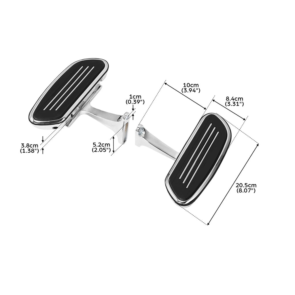 Black/Chrome Passenger Floorboard for Harley Glide (1993–2025)